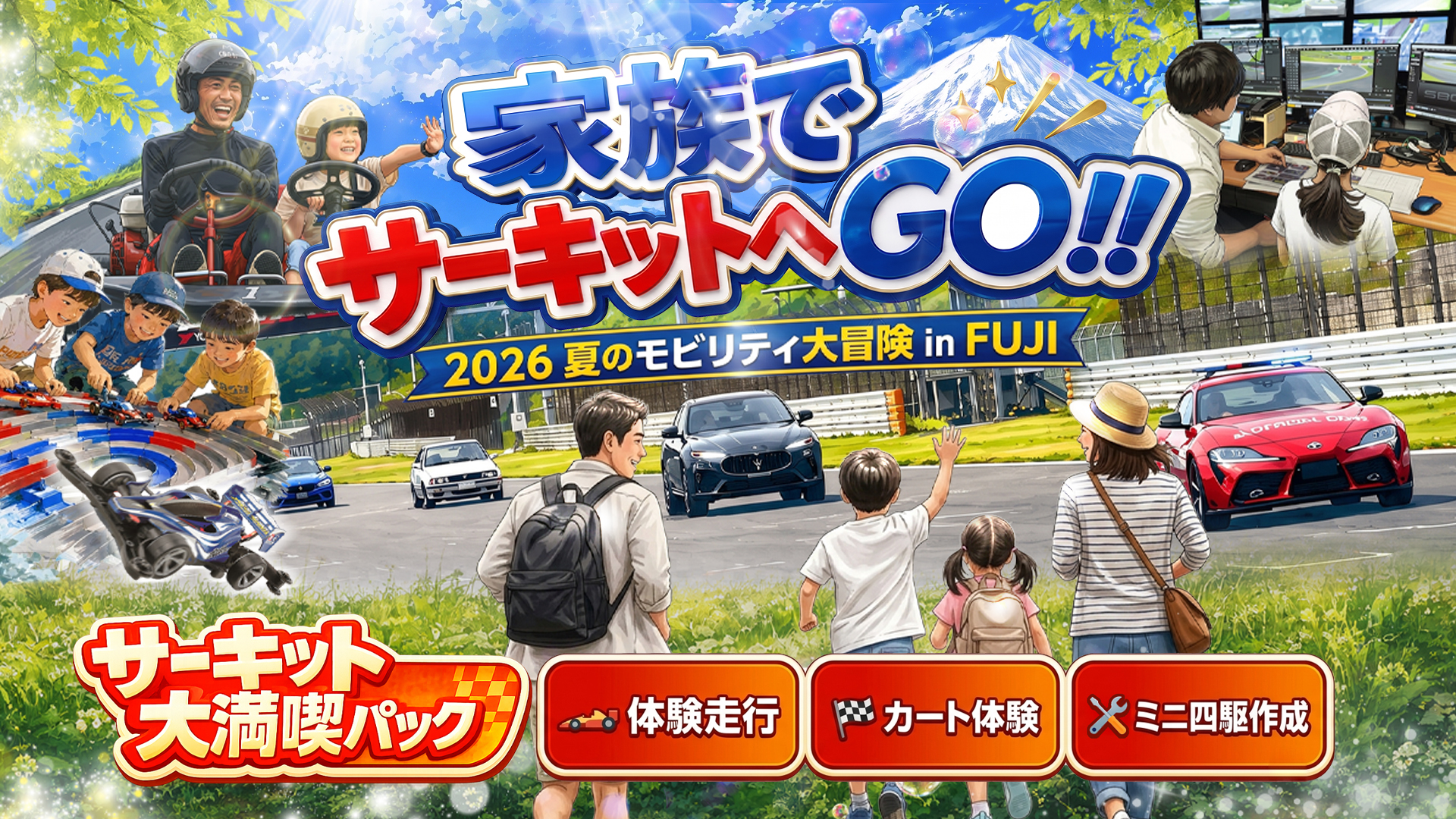 サーキット大満喫パック(午前はミニ四駆体験!午後は本格カート体験!)