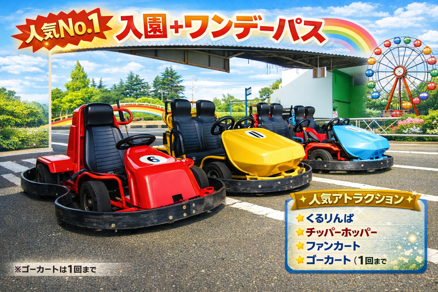 3月22日まで　入園チケット＋ワンデーパス