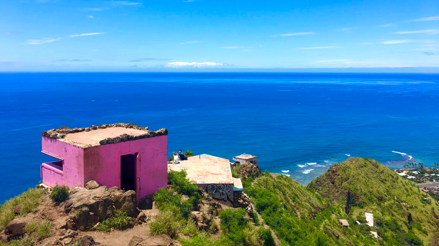 ハワイのインスタ映えスポット満喫！ピンクピルボックス絶景ハイキング＋カカアコでウォールアート巡りツアー（海がめウォッチング＆レナーズのマラサダ付｜日本人ガイド）