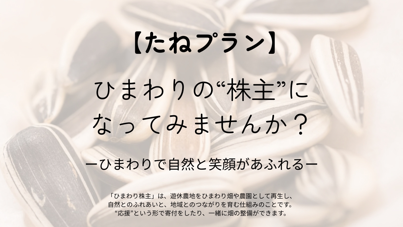 ひまわりプロジェクト2026　『たね』プラン