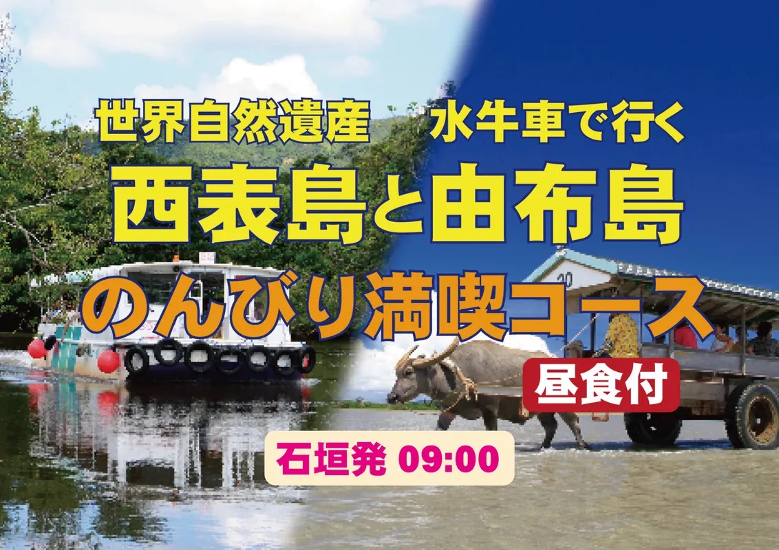 世界自然遺産 西表島と水牛車でいく由布島 のんびり満喫コース（昼食付）
