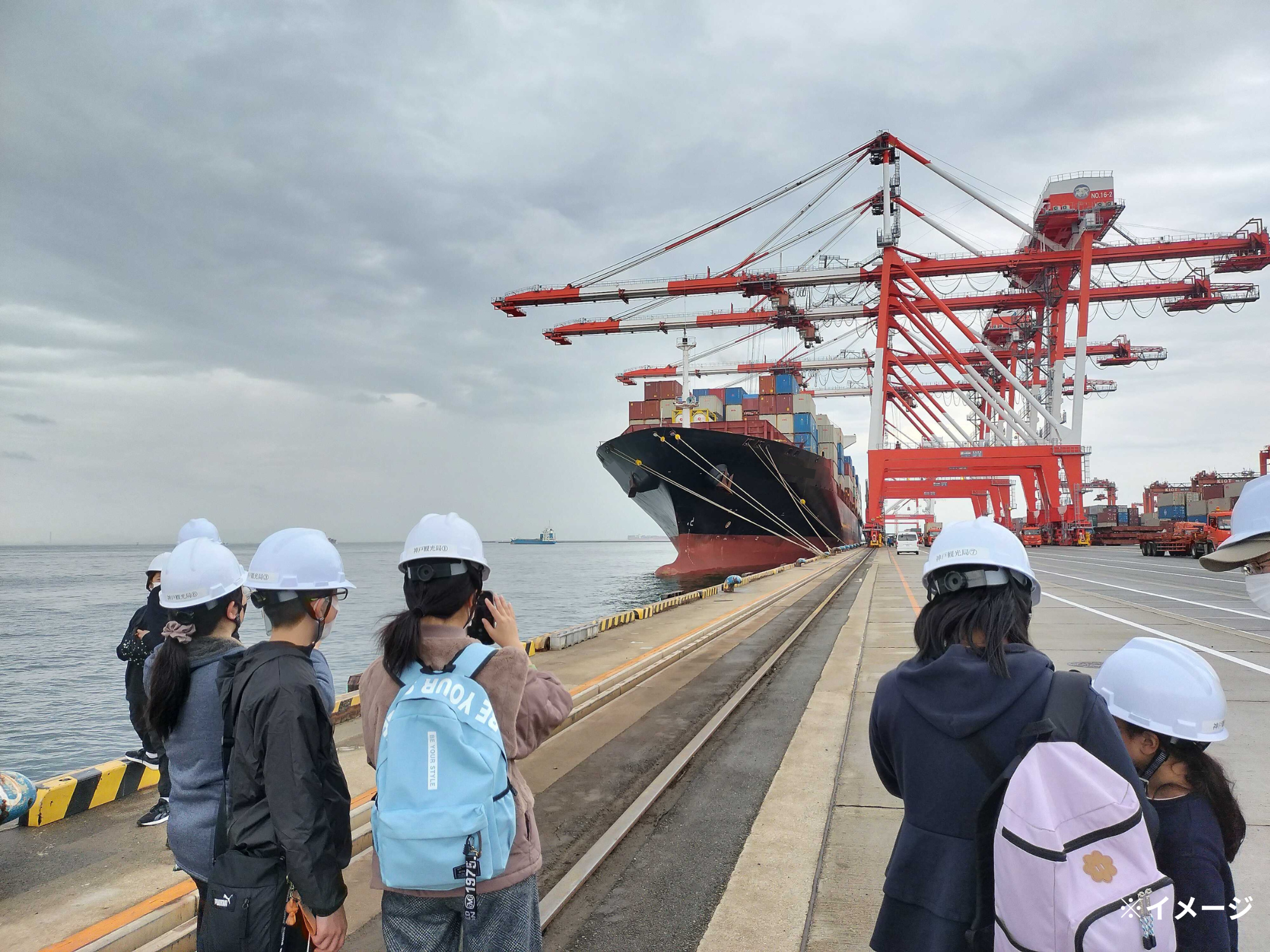 親子で学ぶ！神戸港のお仕事見学ツアー～神戸国際コンテナターミナルの巨大ガントリークレーン＆上組の日本最大級青果センター～