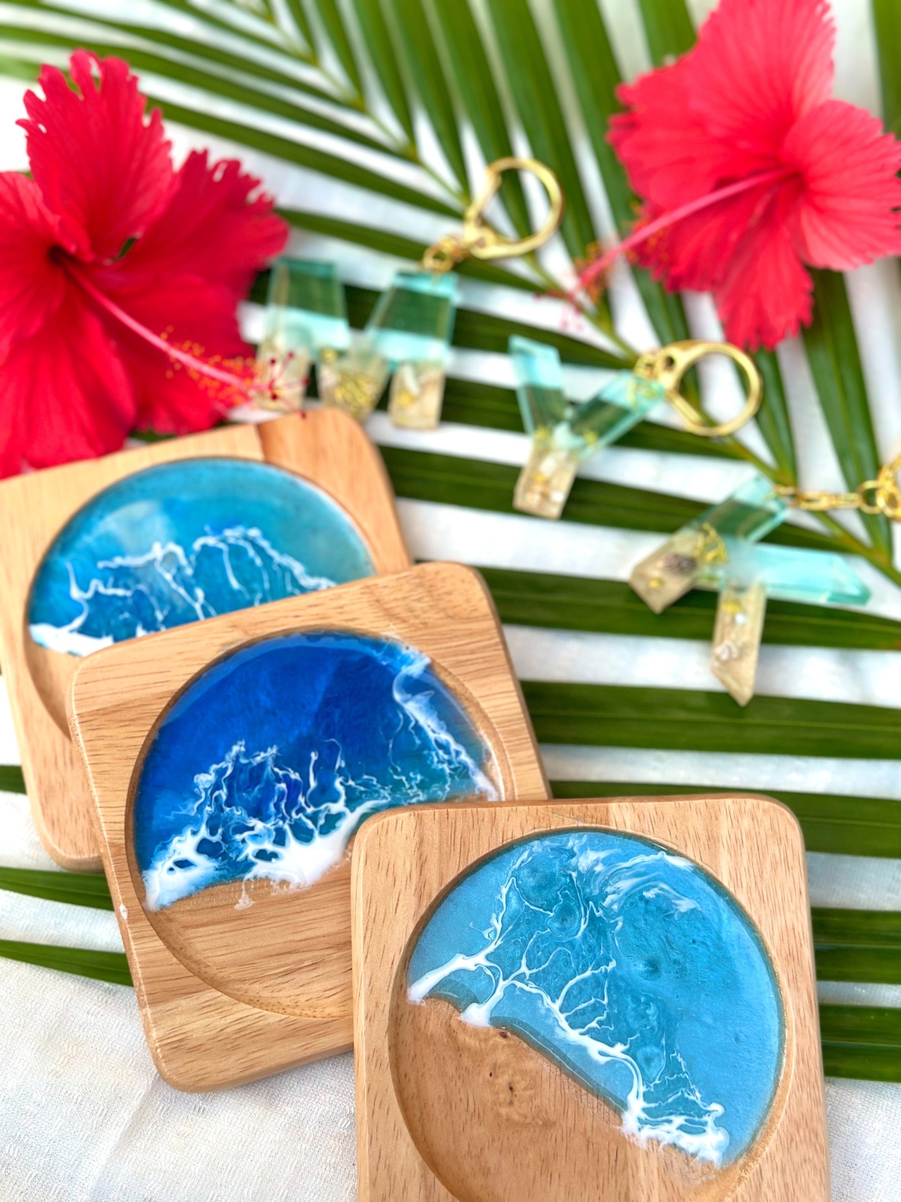 宮古島・海レジンアート体験】『オーシャンコースター＆ミニボード製作