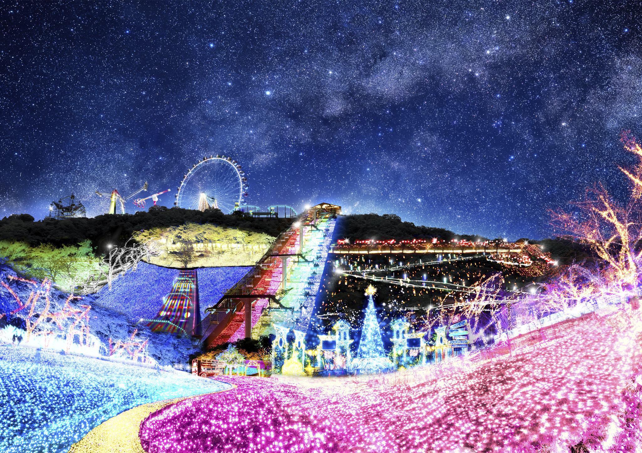 横浜発　話題の『さがみ湖MORIMORI』イルミネーションへ！～シャトー勝沼ワインテイスティング×甲州食材ランチプレート付～